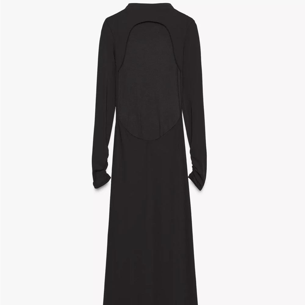 NWT Zara Open Back Crepe Maxi Dress – Dark Brown - Picture 5 of 11